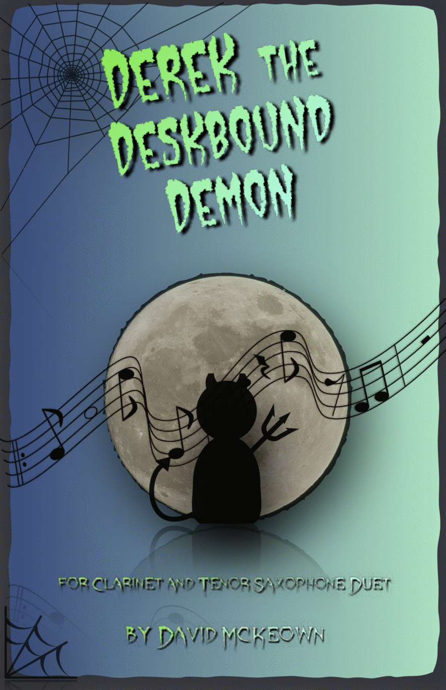 Derek the Deskbound Demon, Halloween Duet for Clarinet and Tenor Saxophone Woodwind Duet scores gallery preview page 1