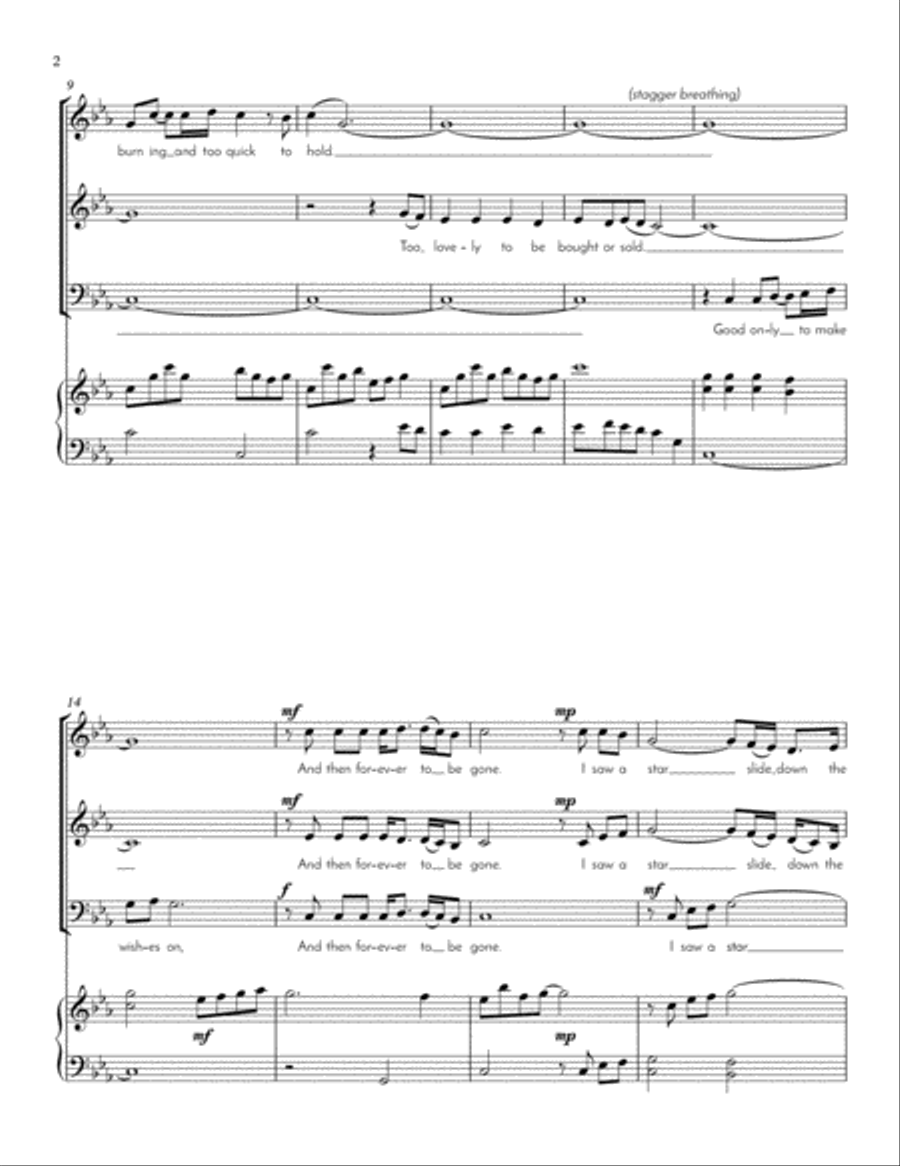 The Falling Star (SAB Choral) 3-Part scores gallery preview page 3