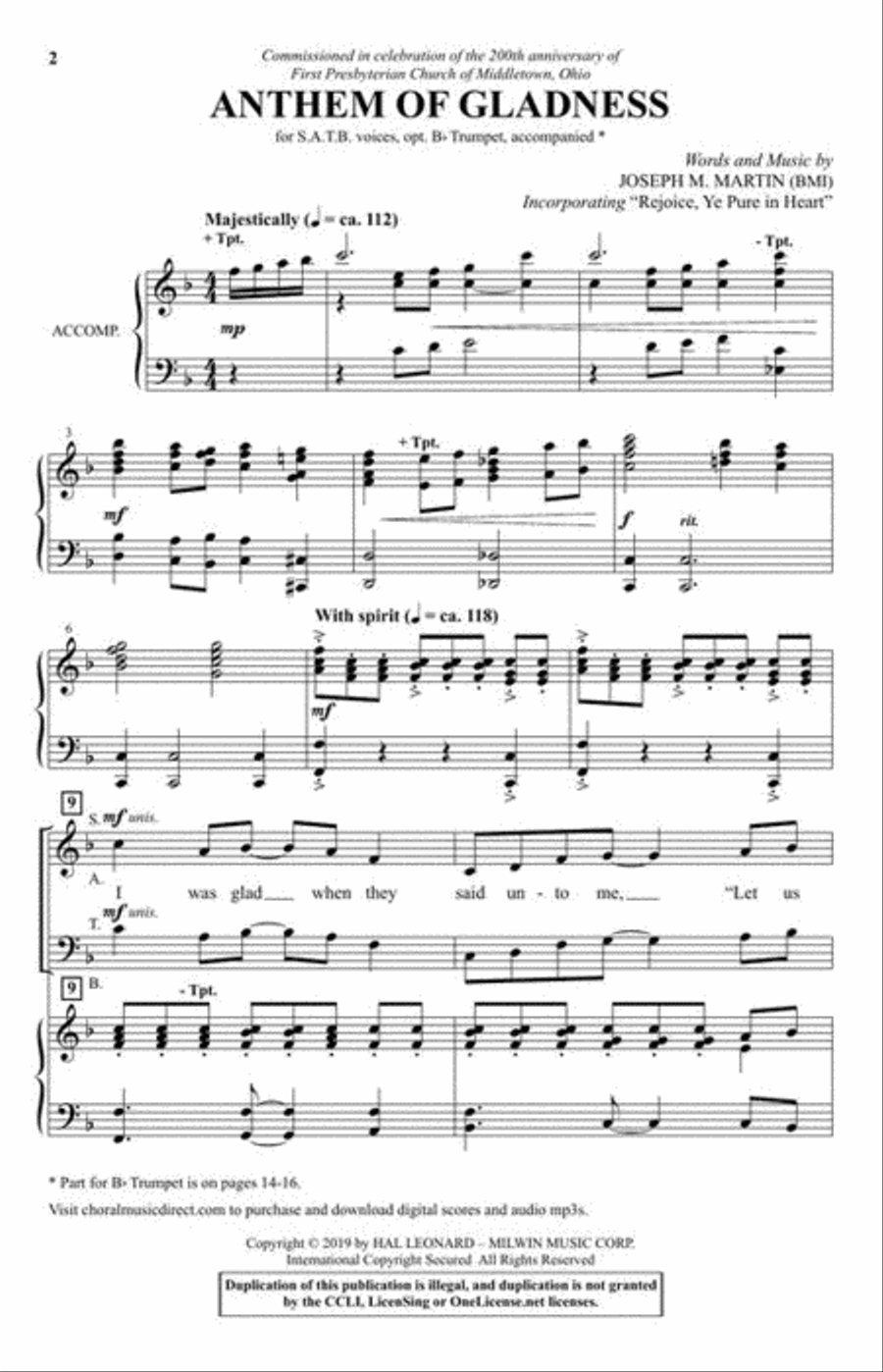 Anthem of Gladness 4-Part scores gallery preview page 3