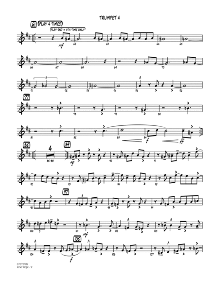 Inner Urge - Trumpet 4 Trumpet scores gallery preview page 2