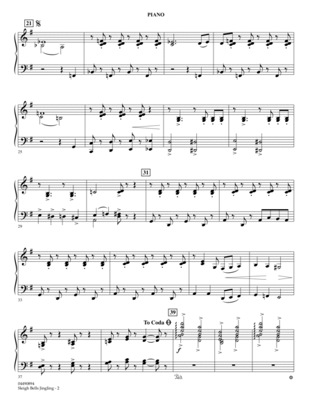 Sleigh Bells Jingling - Piano