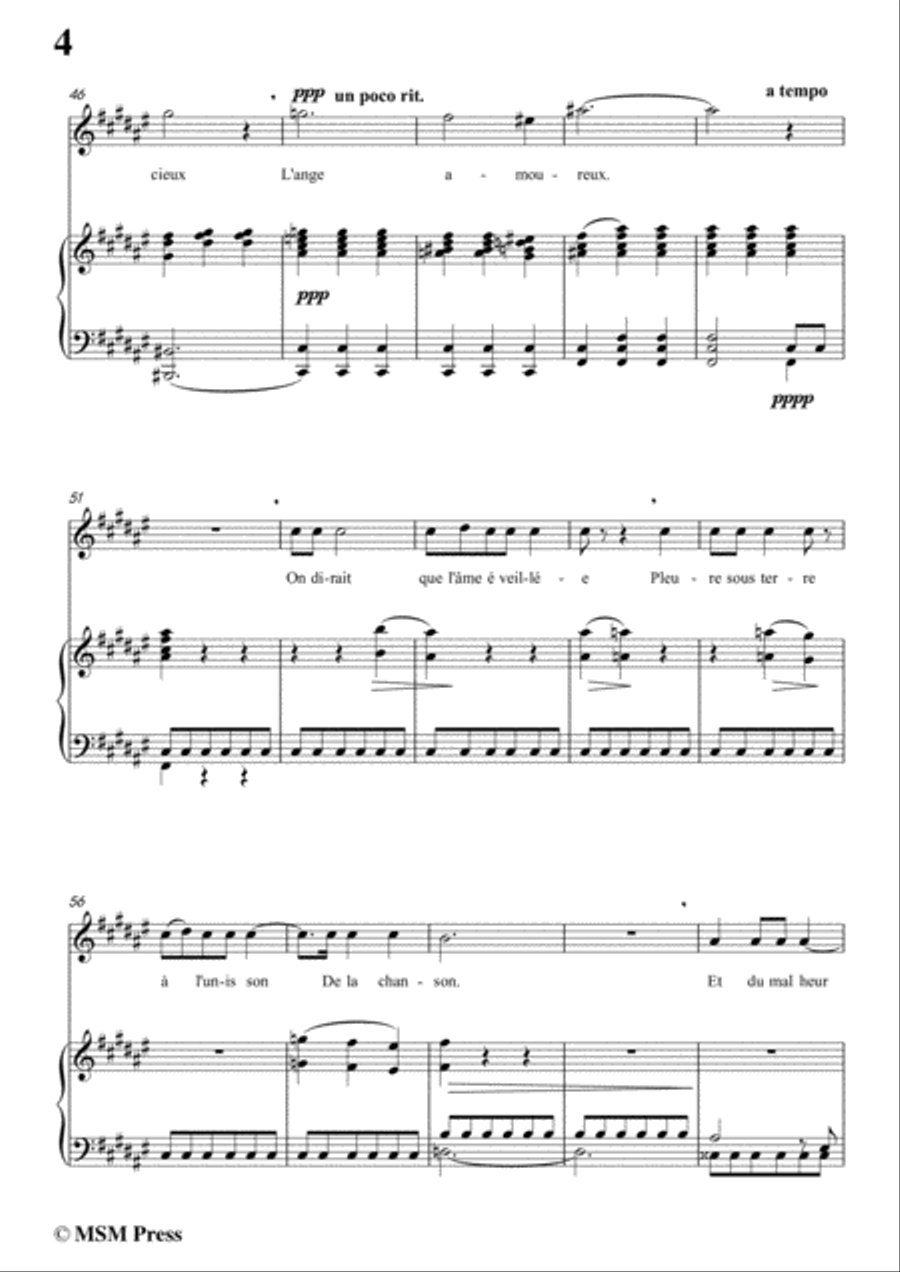 Berlioz-Au Cimetière in F sharp Major,for voice and piano Voice Solo scores gallery preview page 6