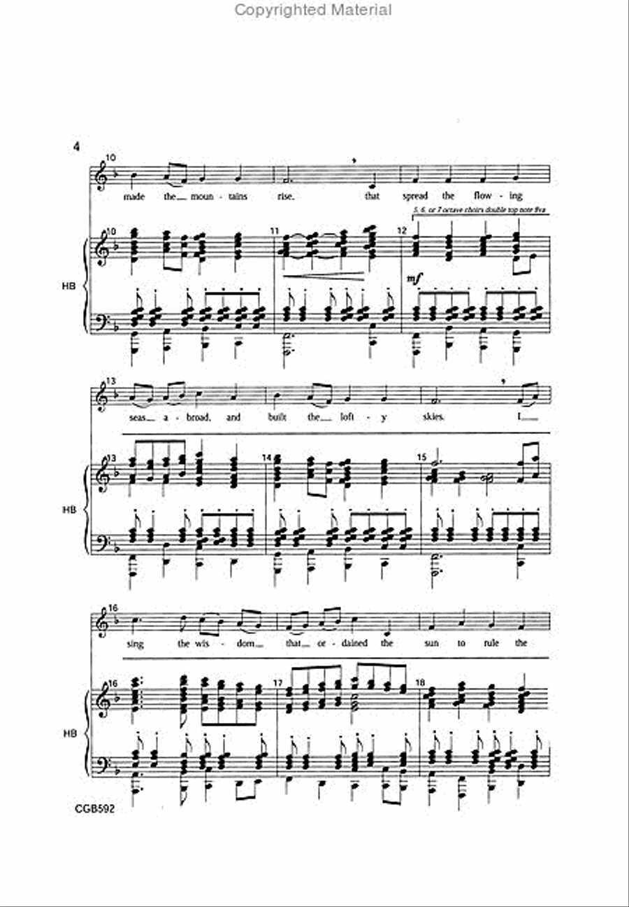 I Sing the Mighty Power of God Full Score Handbell Choir scores gallery preview page 4