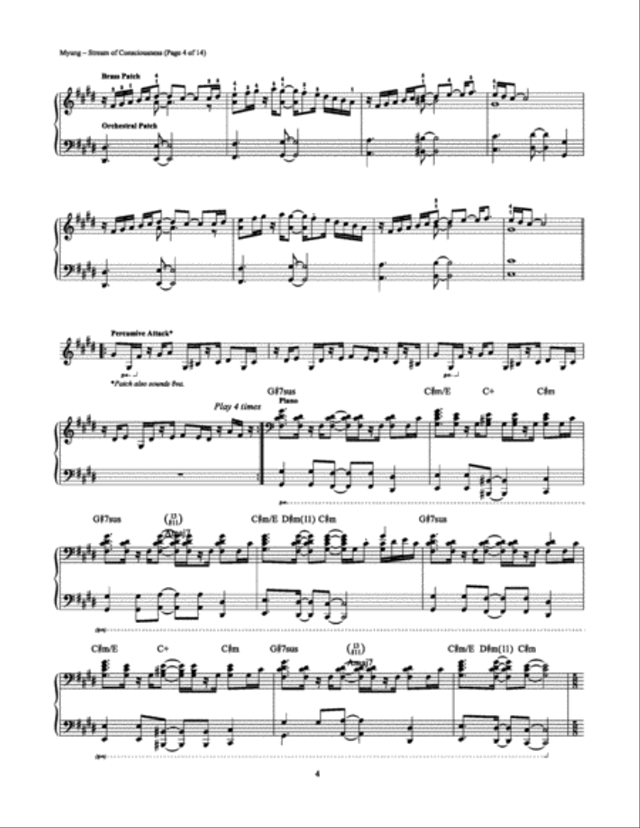 Stream of Consciousness Piano, Vocal, Guitar scores gallery preview page 4