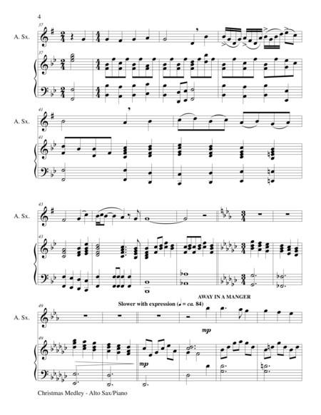 CHRISTMAS JOY MEDLEY (Alto Sax/Piano and Sax Part) by George Frideric Handel Alto Saxophone - Digital Sheet Music