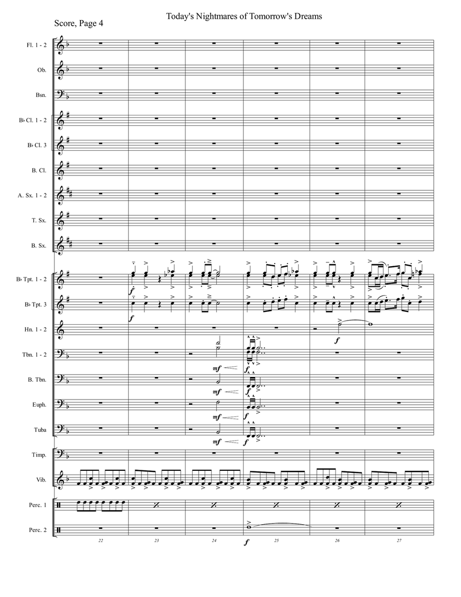 Today's Nightmares of Tomorrow's Dreams Concert Band scores gallery preview page 4