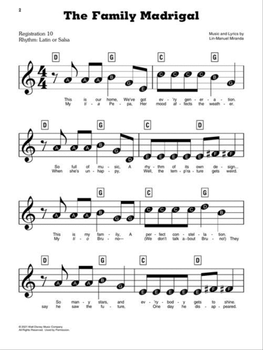 Encanto – Music from the Motion Picture Soundtrack Electronic Keyboard scores gallery preview page 4