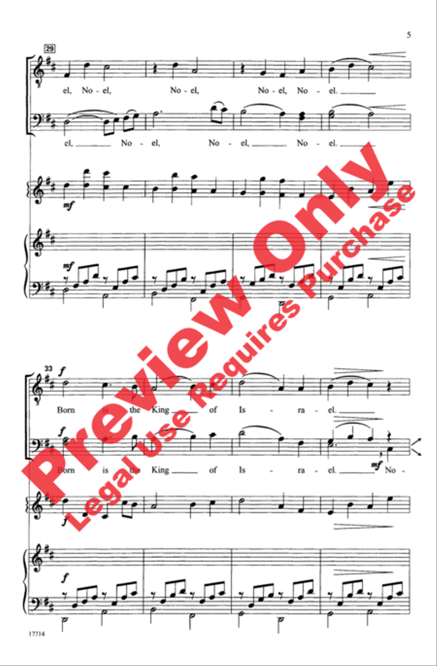 The First Noel / Pachelbel's Canon Men's Choir scores gallery preview page 5