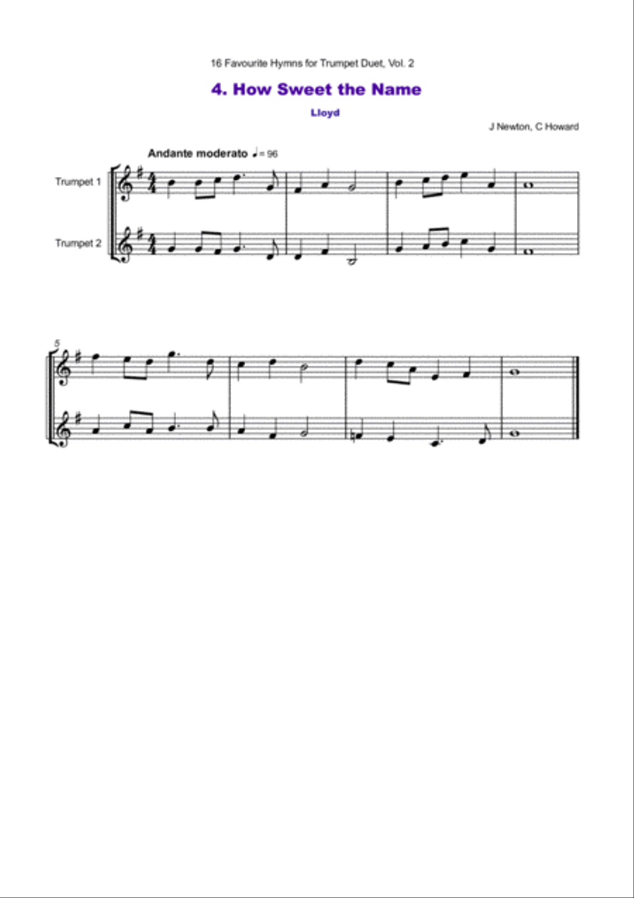 16 Favourite Hymns Vol.2 for Trumpet Duet Trumpet Duet scores gallery preview page 5