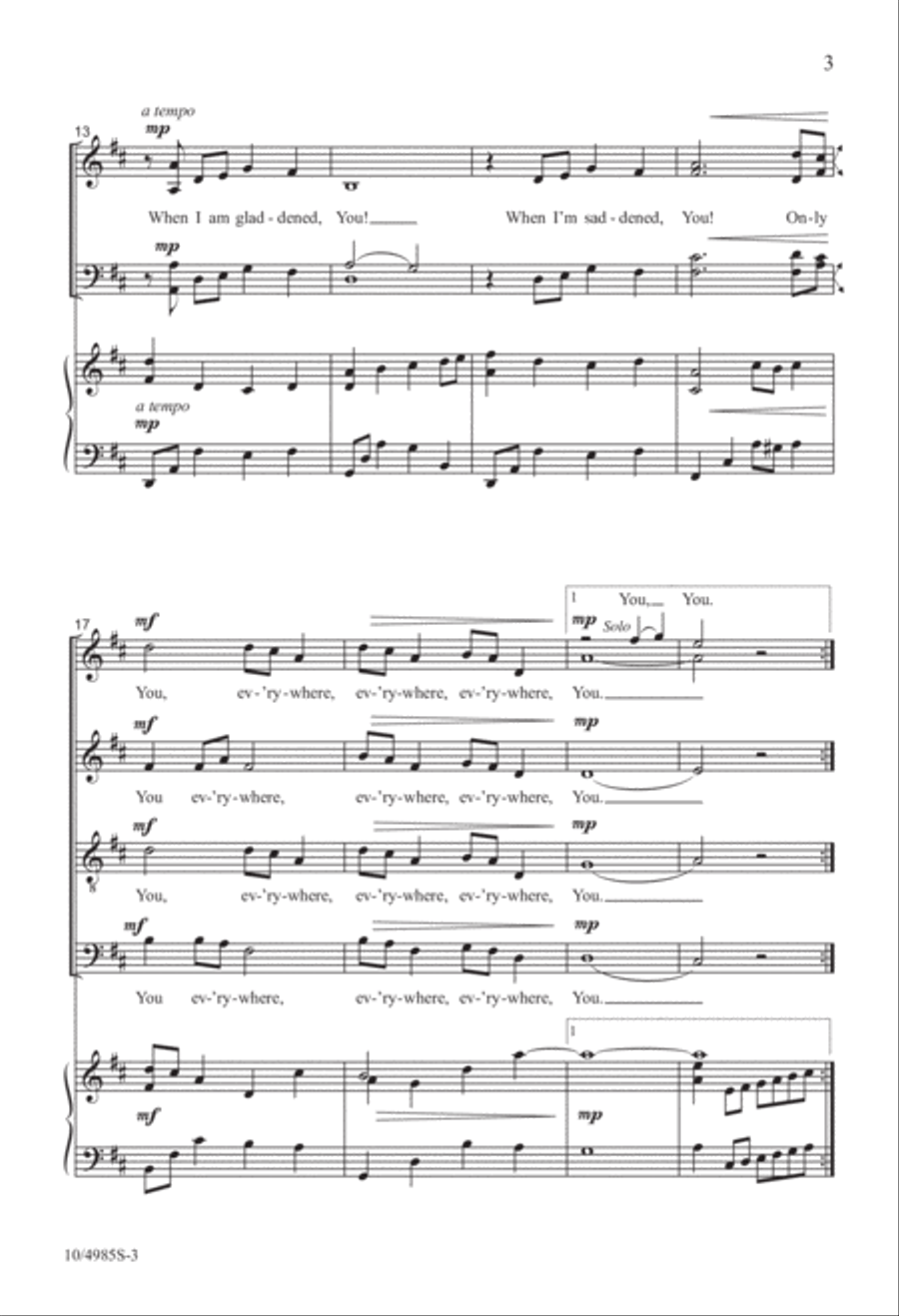Everywhere, You Everywhere, You 4-Part scores gallery preview page 3