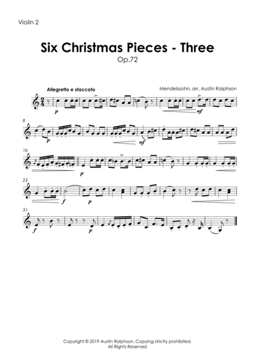 Six Christmas Pieces (Sechs Kinderstücke für das Pianoforte) Op.72: Number 3 of 6 - string quartet image number null