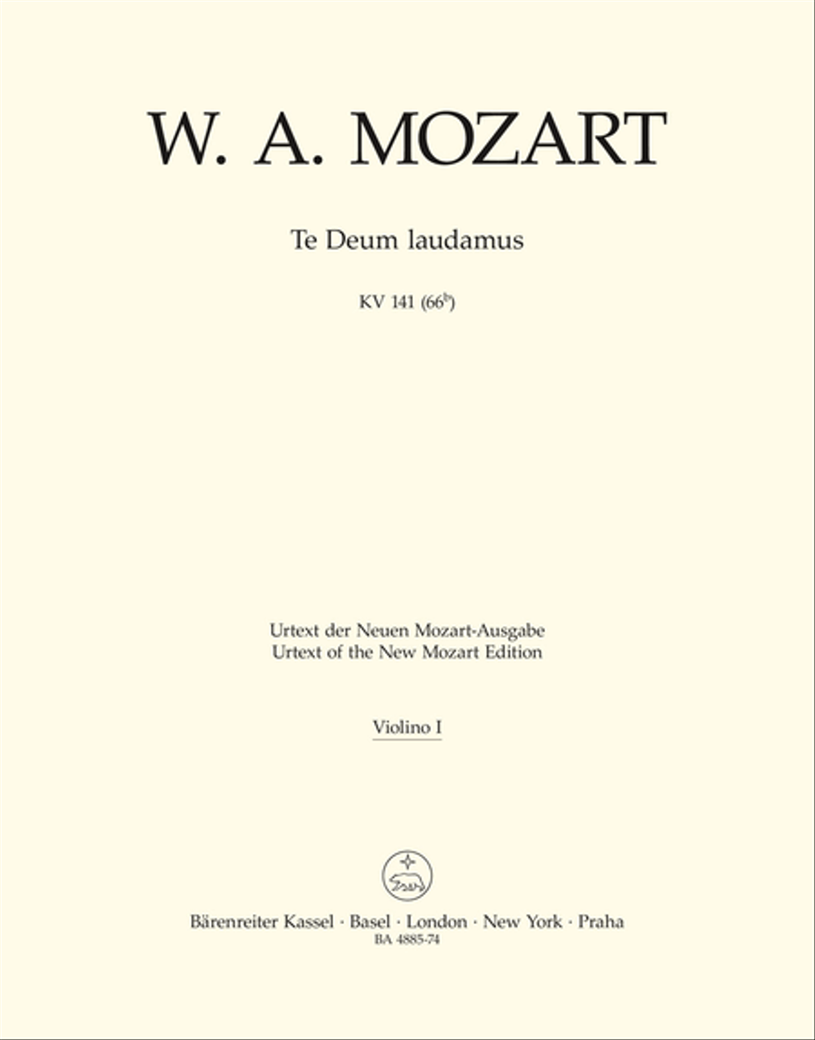 Te Deum laudamus KV 141 (66b) Violin scores gallery preview page 1