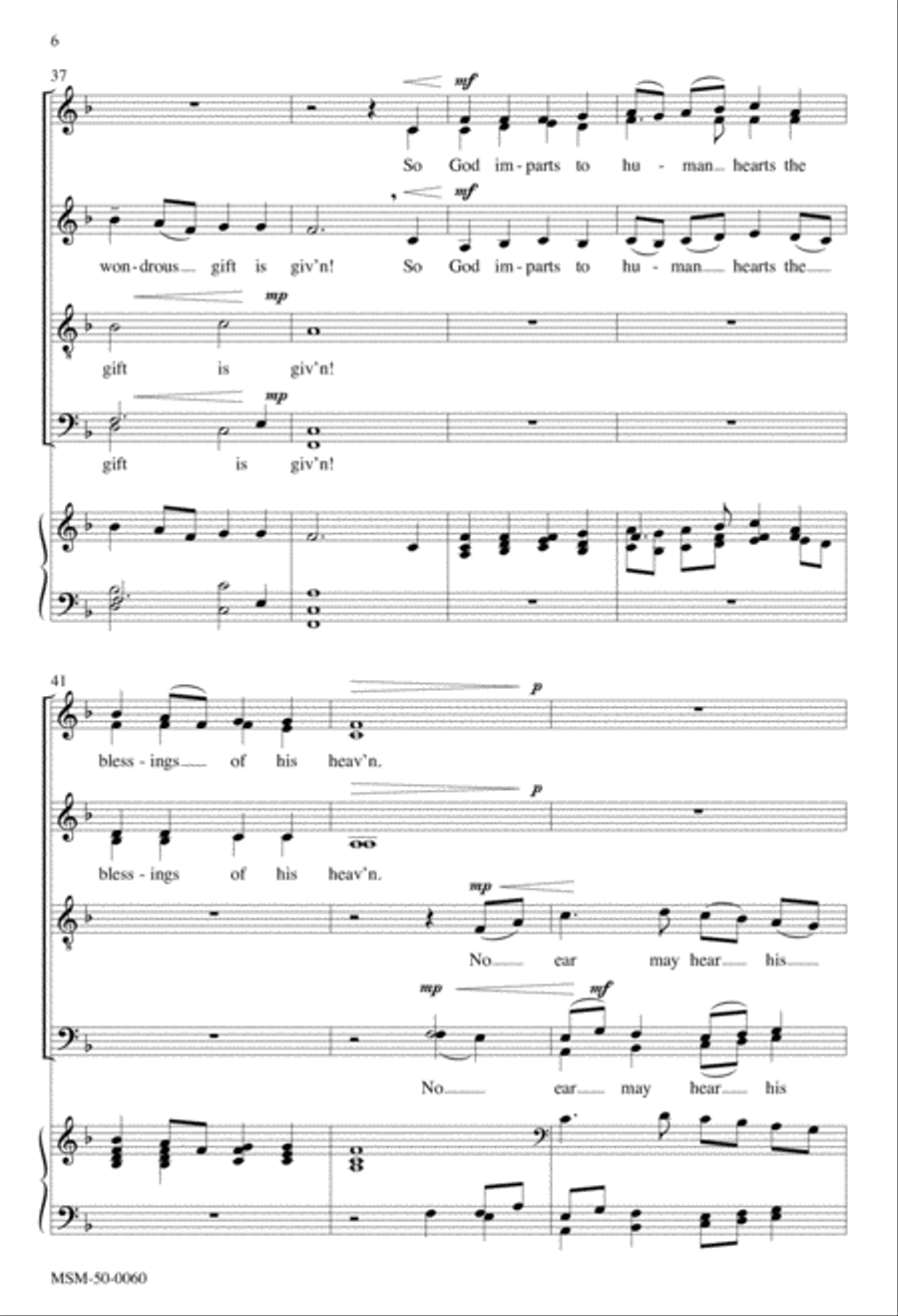 O Little Town of Bethlehem SSATB scores gallery preview page 5