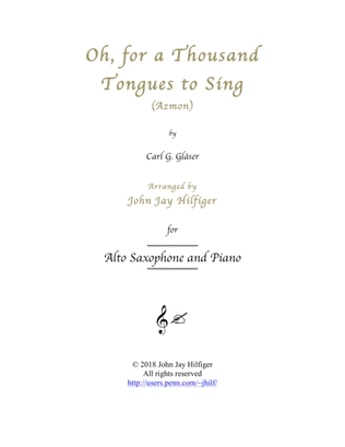Oh, for a Thousand Tongues to Sing - Alto Sax and Piano