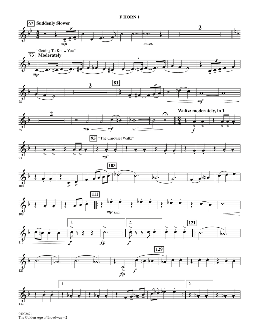 The Golden Age Of Broadway - F Horn 1 Concert Band scores gallery preview page 2