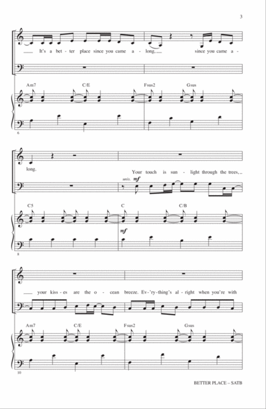 Better Place (arr. Ed Lojeski) 4-Part scores gallery preview page 2
