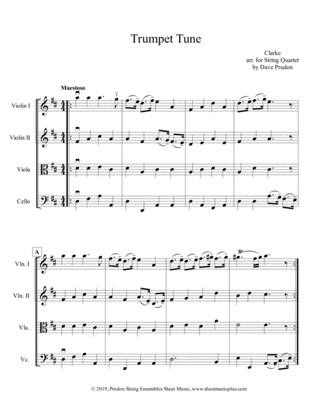 Clarke Trumpet Tune for String Quartet image number null