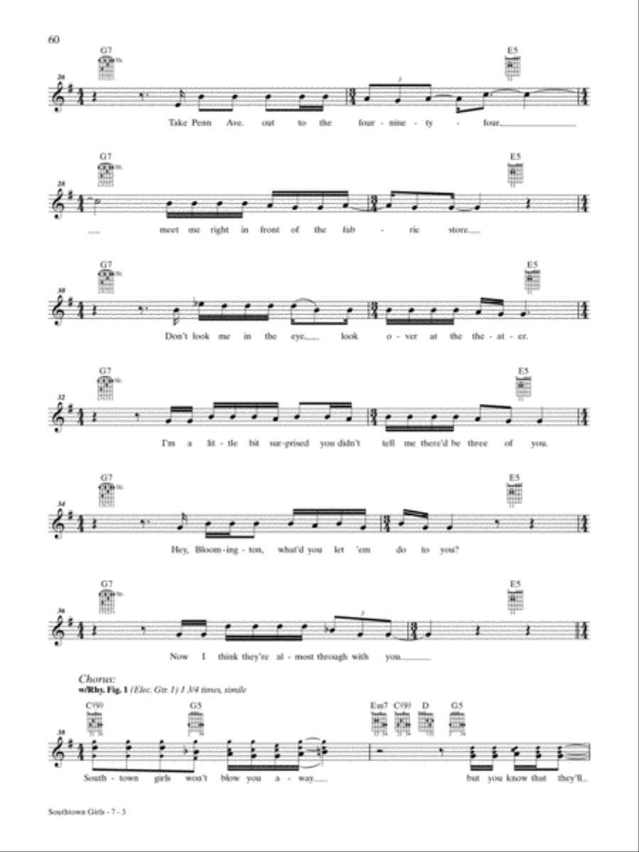 Southtown Girls Guitar Tablature scores gallery preview page 3