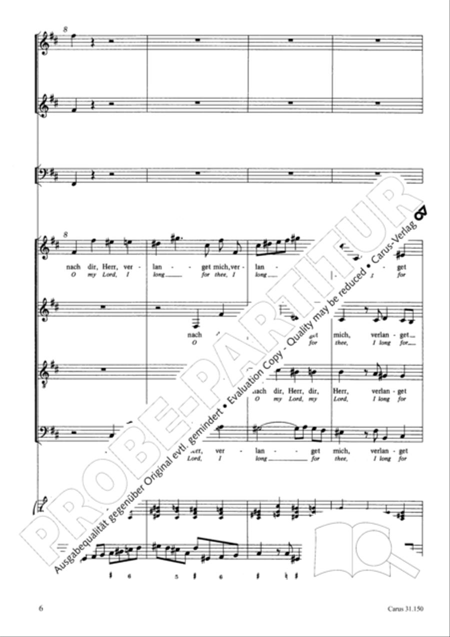 O my Lord, I long for thee (Nach dir, Herr, verlanget mich) 4-Part scores gallery preview page 9