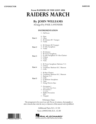 Book cover for Raiders March - Conductor Score (Full Score)