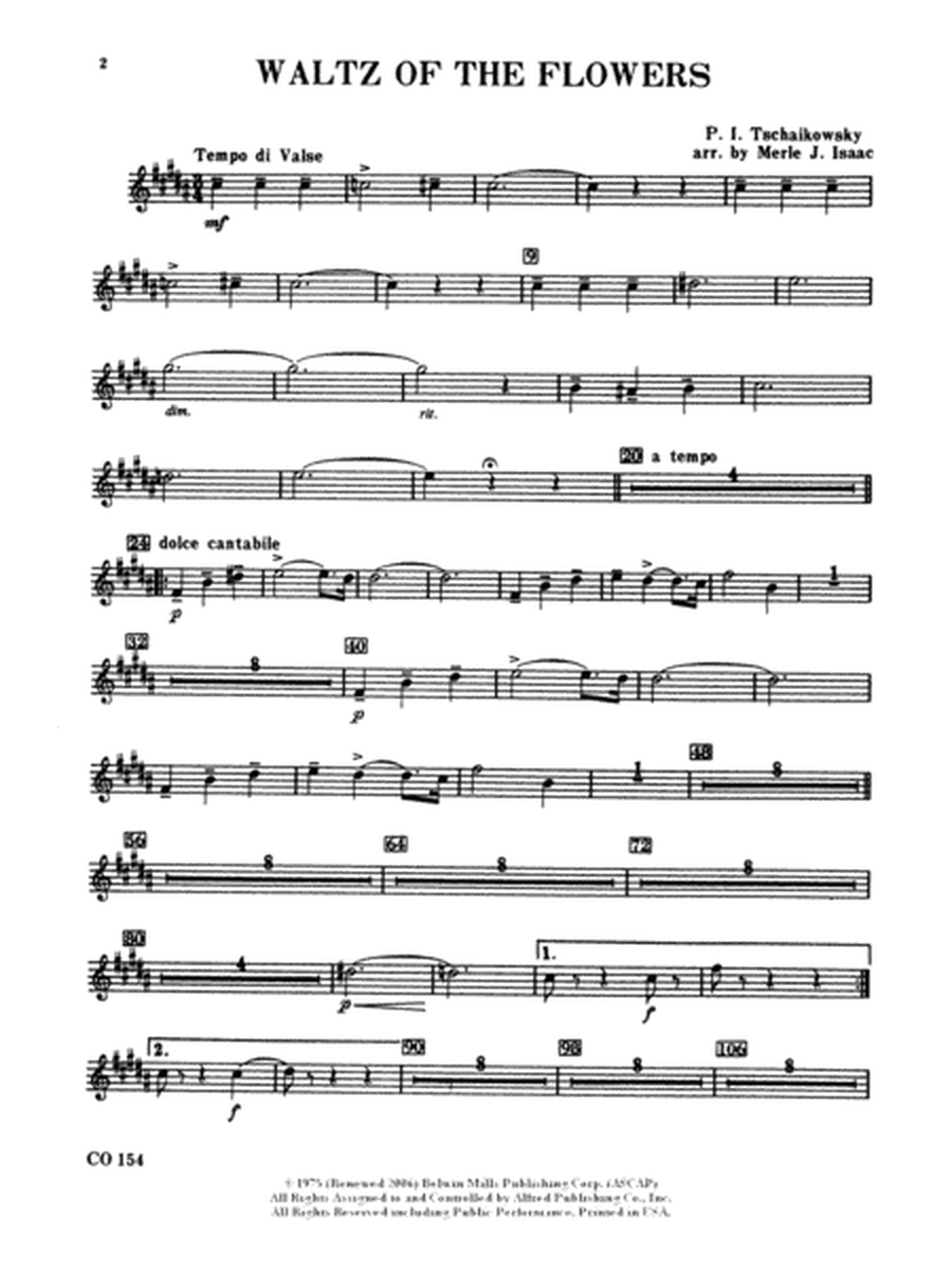 Nutcracker Ballet, Set I ("Dance of the Sugar Plum Fairy" and "Waltz of the Flowers"): E-flat Alto Saxophone