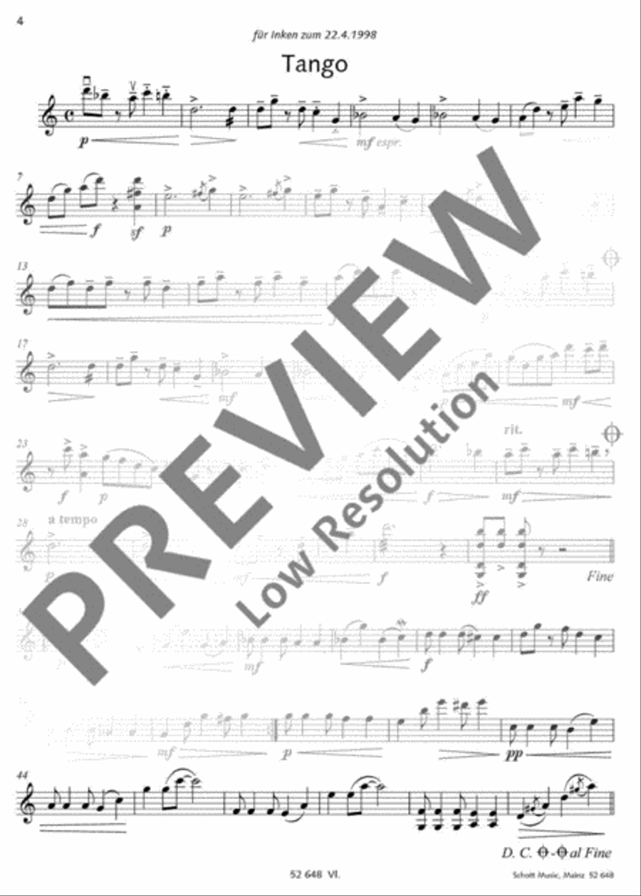 ... und ein Tango Violin Solo scores gallery preview page 21