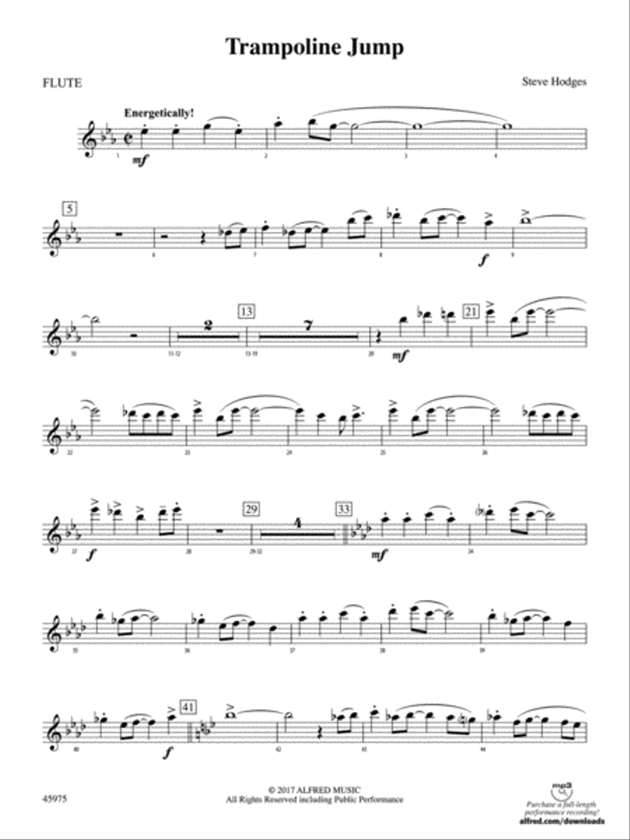 Trampoline Jump: Flute Trampoline Jump: Flute Concert Band scores gallery preview page 1
