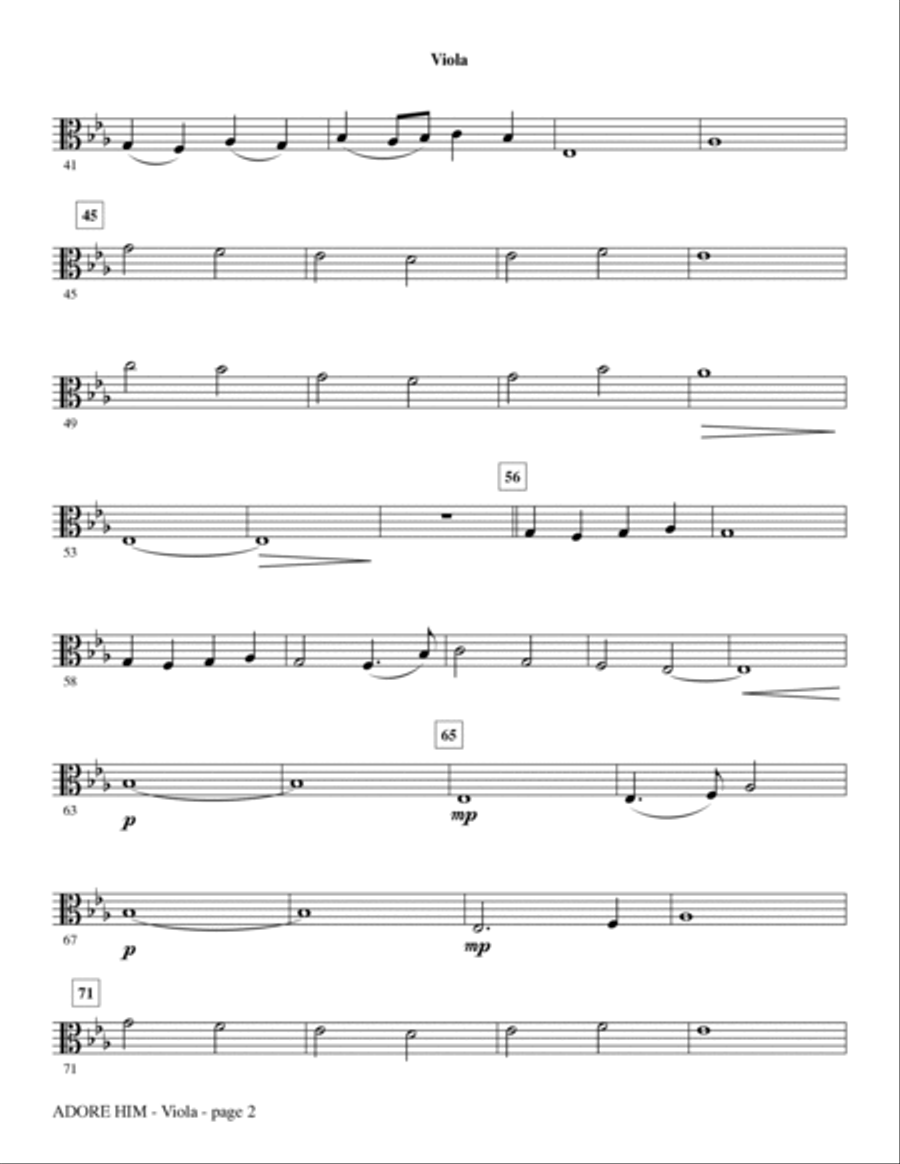 Adore Him - Viola Choir scores gallery preview page 2