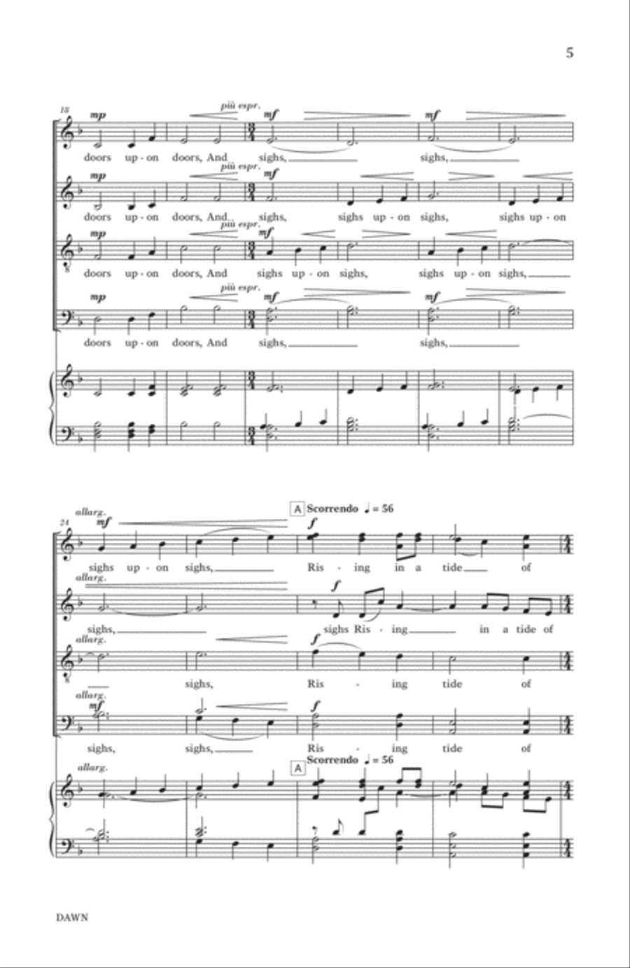 Dawn Dawn 4-Part scores gallery preview page 3
