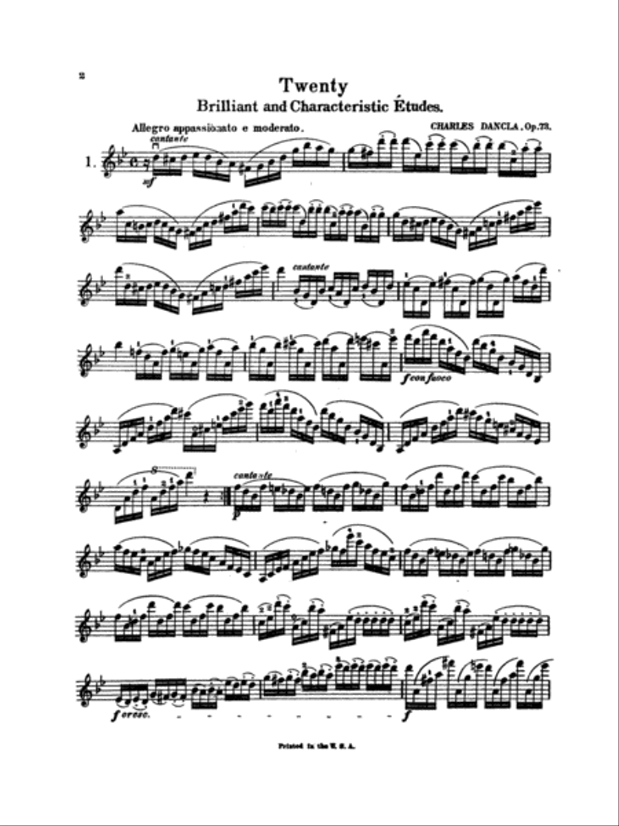 Twenty Brilliant and Characteristic Etudes, Op. 73 Violin Solo scores gallery preview page 3