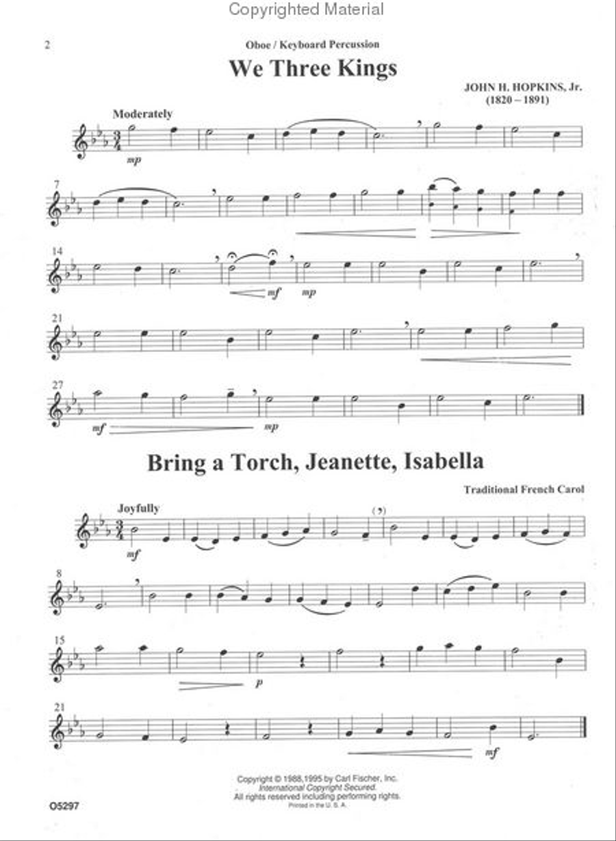 Christmas Sounds Spectacular (Oboe or Keyboard Percussion) Concert Band Methods scores gallery preview page 2
