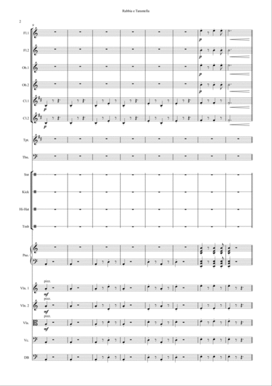 Rabbia E Tarantella Full Orchestra scores gallery preview page 2
