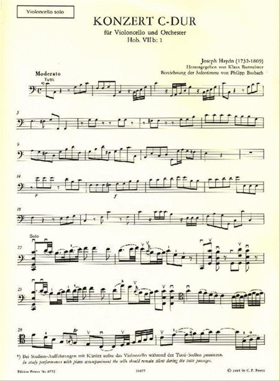 Cello Concerto In C Major, Hob. VIIb: 1 Piano Accompaniment scores gallery preview page 3