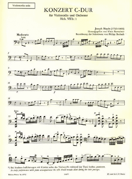 Cello Concerto In C Major, Hob. VIIb: 1