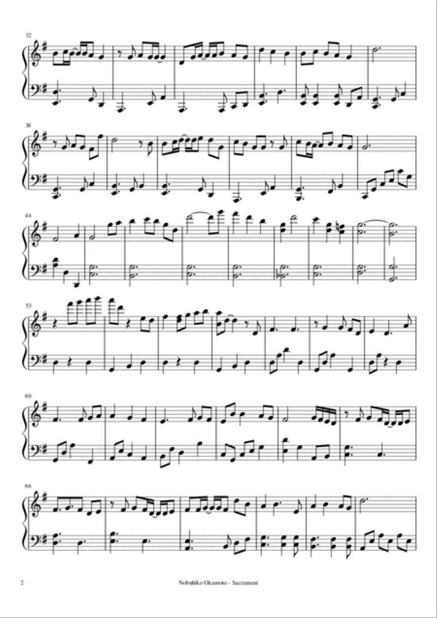 Sacrament Sacrament Piano Solo scores gallery preview page 2