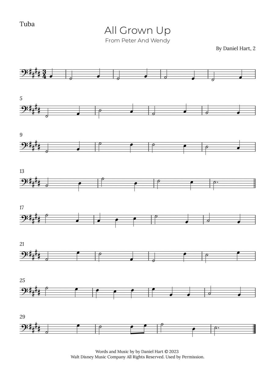All Grown Up Tuba scores gallery preview page 1