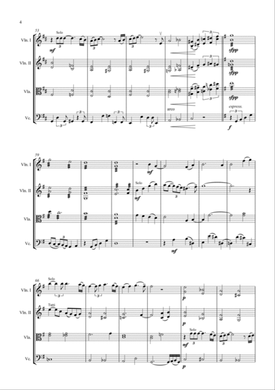 Have Yourself A Merry Little Christmas String Quartet scores gallery preview page 4