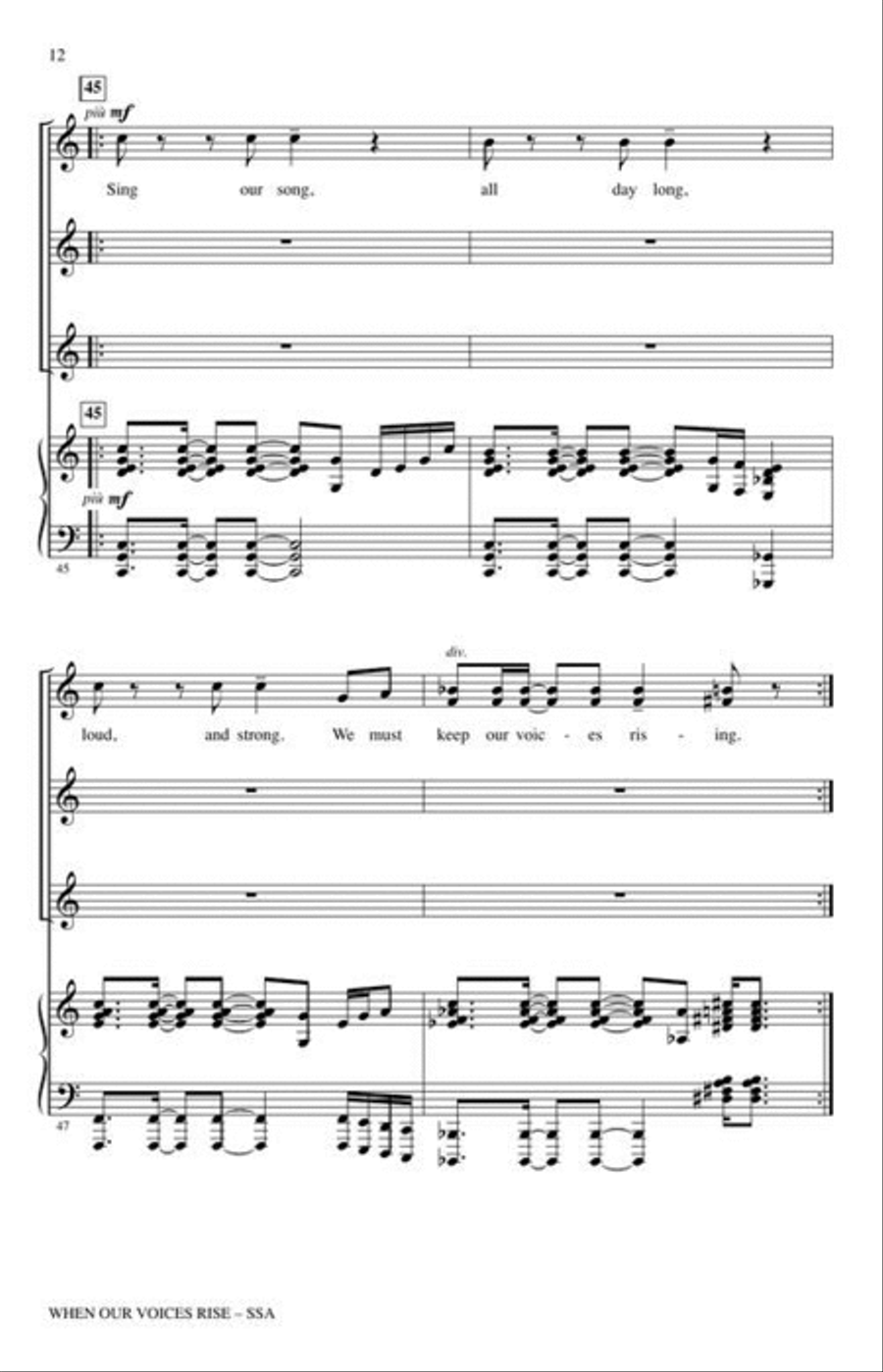 When Our Voices Rise SSA scores gallery preview page 6