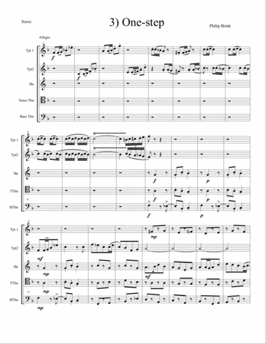 Brink One-Step for Brass Quintet Brass Quintet scores gallery preview page 1