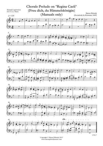 Organ Chorale Prelude on Regina Caeli (Coeli) (Freu dich O Himmelsk image number null