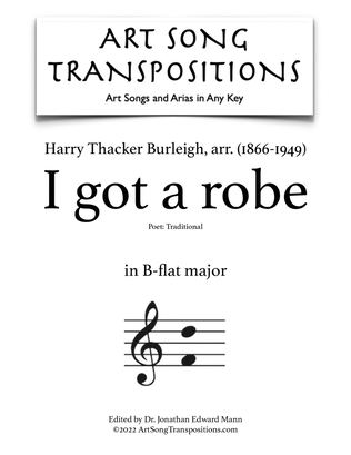 BURLEIGH: I got a robe (transposed to B-flat major)
