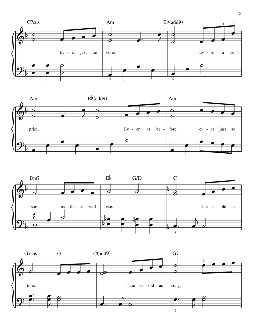 Beauty And The Beast Easy Piano scores gallery preview page 3