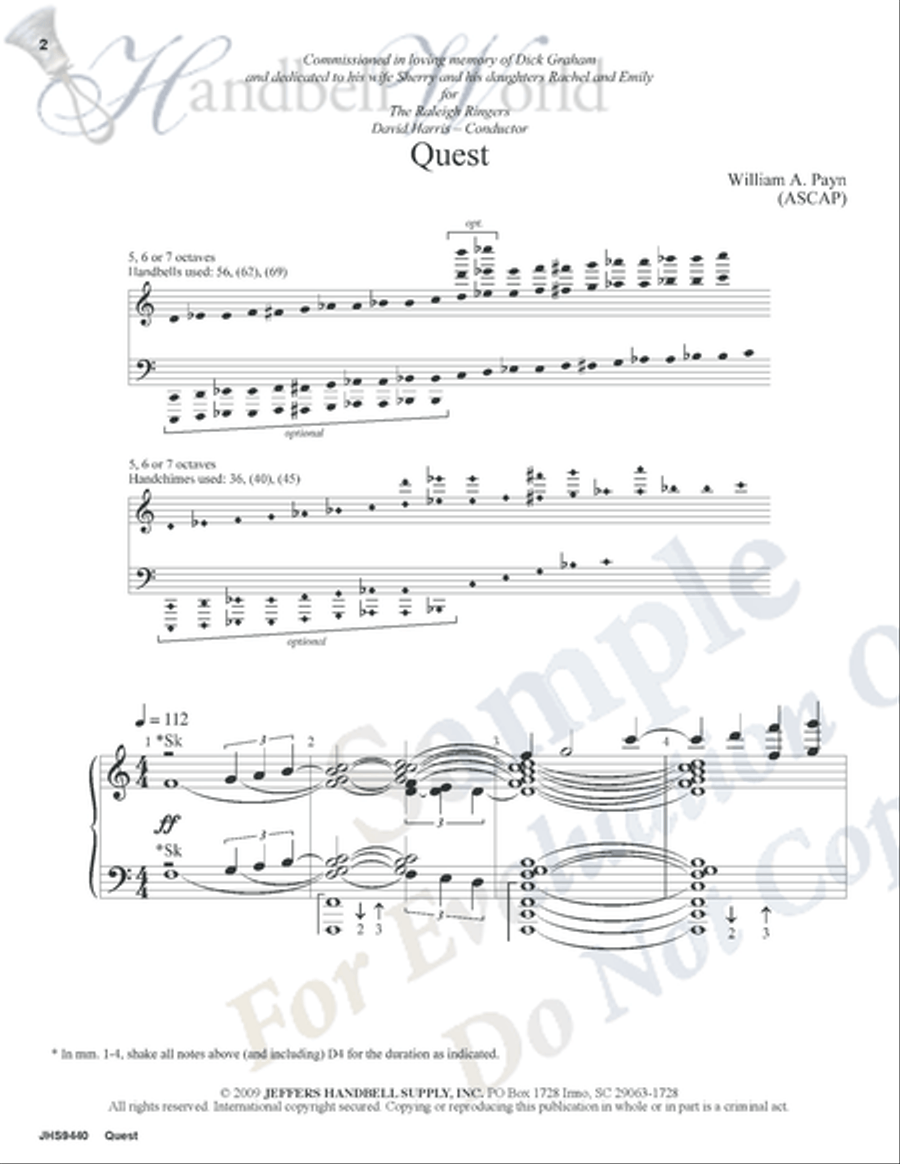 Quest Quest Handbell Choir scores gallery preview page 2
