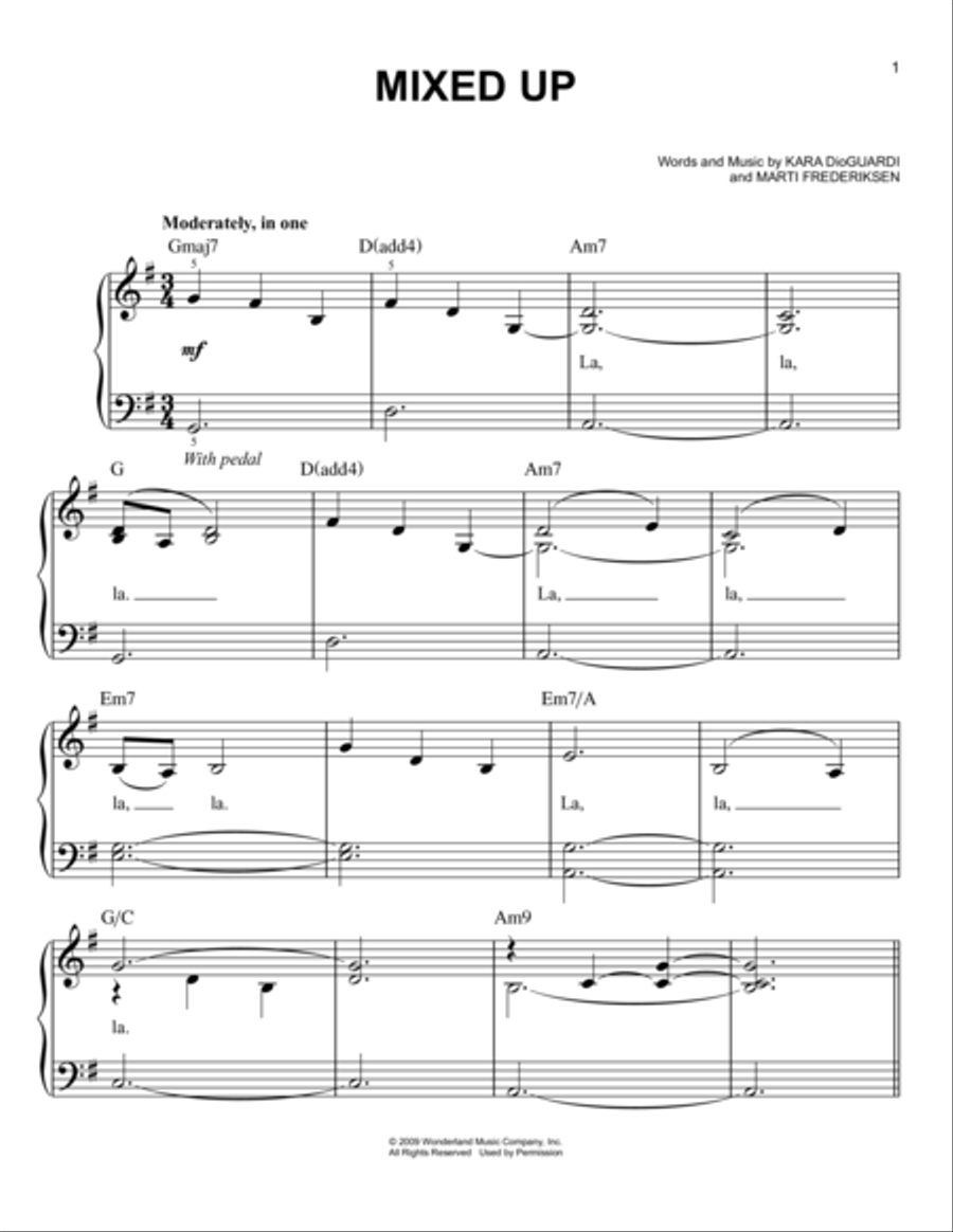 Mixed Up Mixed Up Easy Piano scores gallery preview page 1