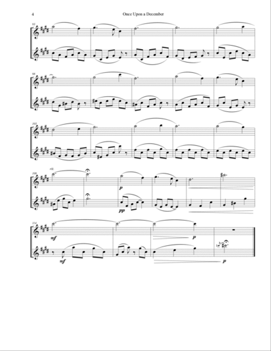 Once Upon A December Flute Duet scores gallery preview page 5