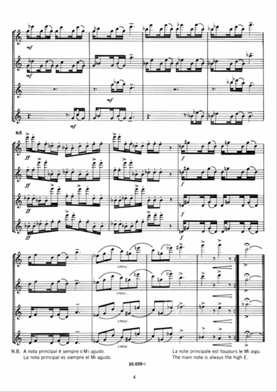 Em quatro flautas Woodwind Quartet scores gallery preview page 6