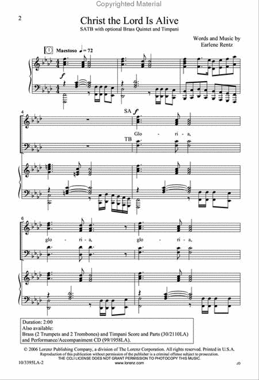 Christ the Lord Is Alive 4-Part scores gallery preview page 2