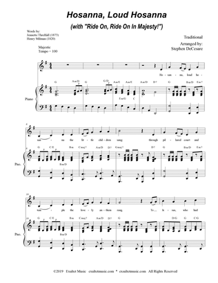 Hosanna, Loud Hosanna (with "Ride On, Ride On In Majesty!") (Unison choir - Piano)
