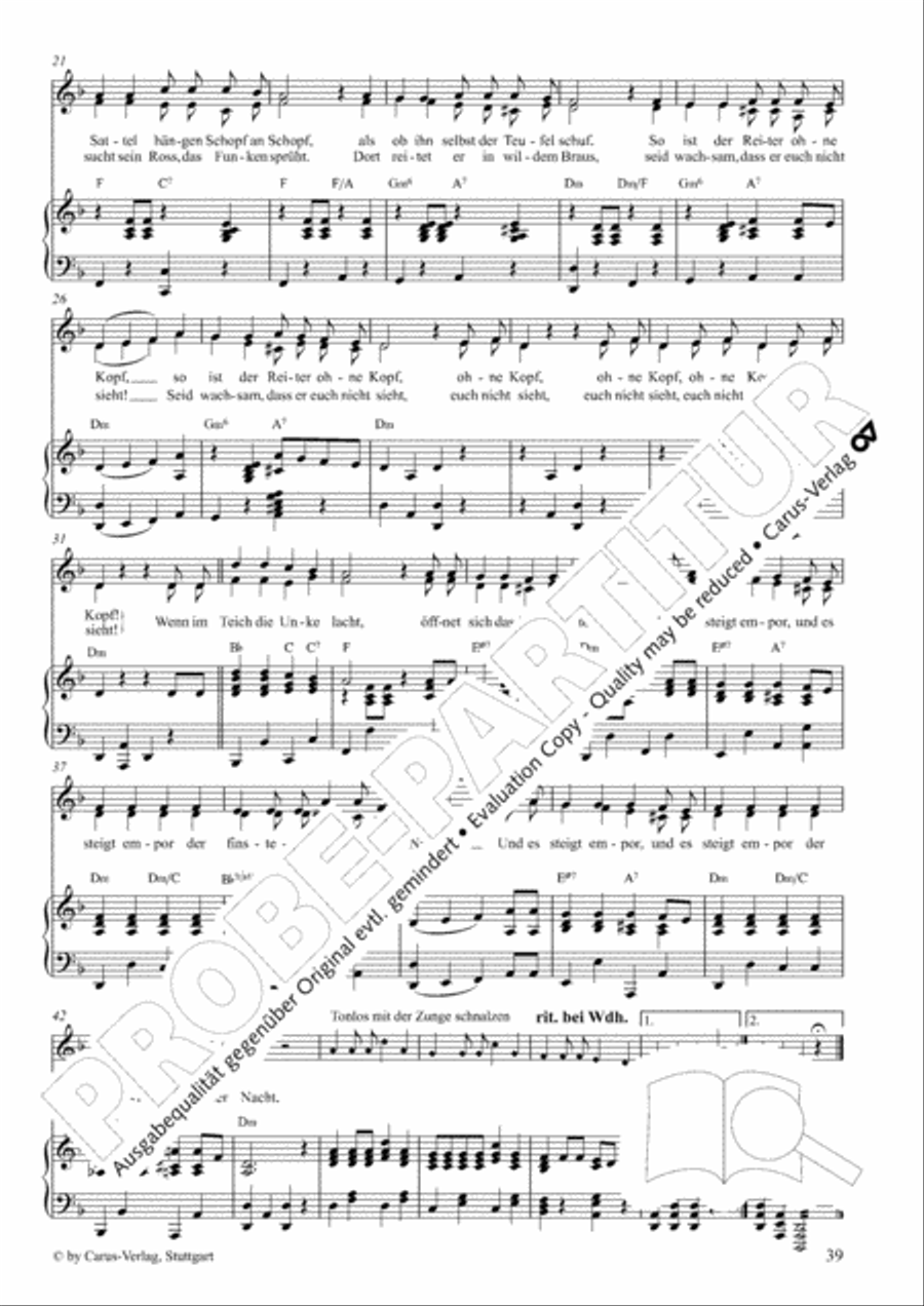 Gruselmonsterzaubersongs. Heft II Children's Choir scores gallery preview page 40