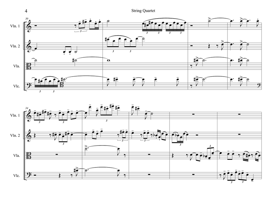String Quartet in Three Movements String Quartet scores gallery preview page 4